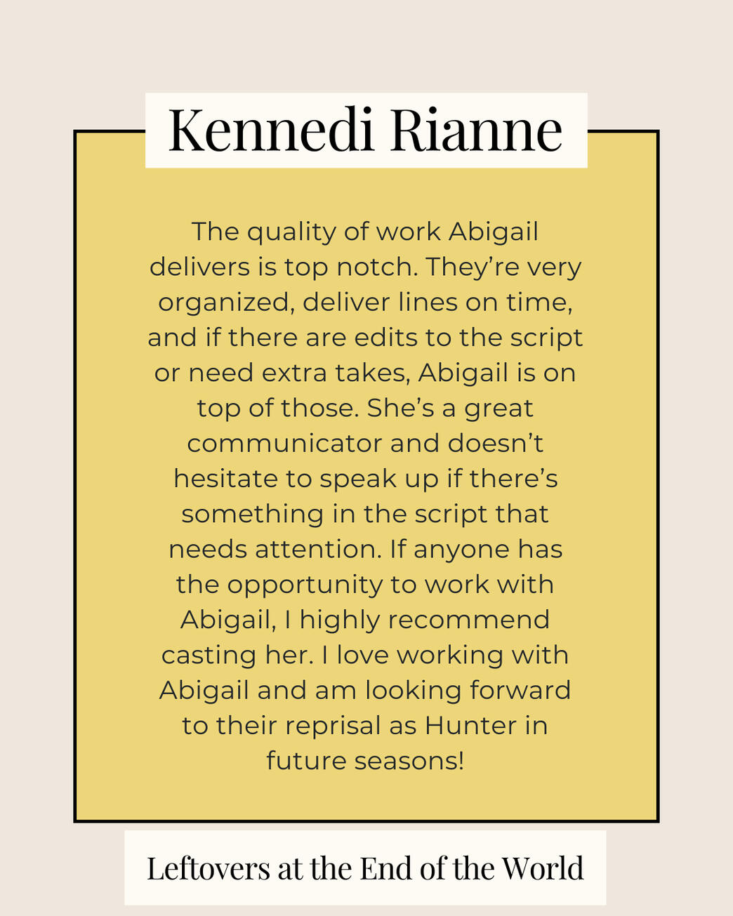 Kennedi Rianne - Leftovers at the End of the World Kennedi Rianne - Leftovers at the End of the World